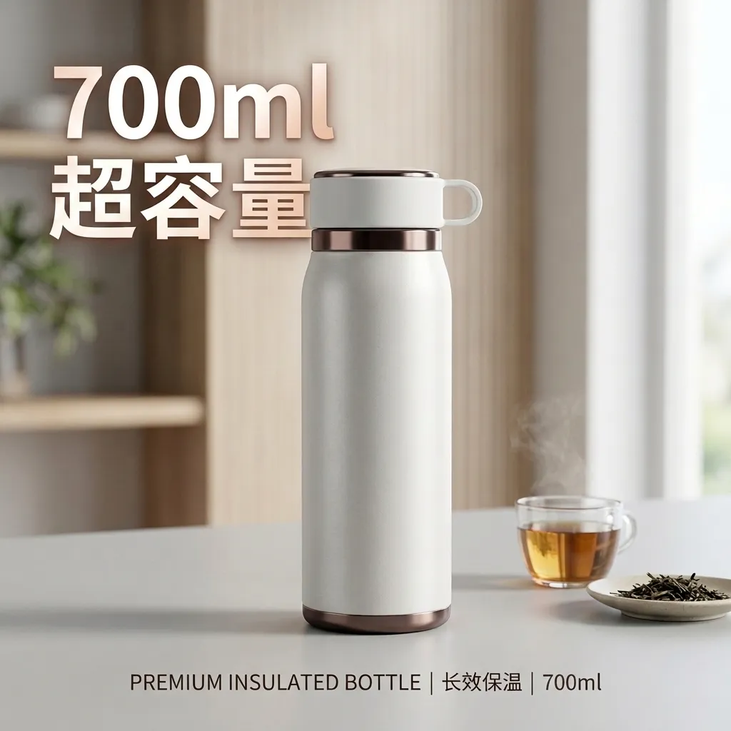 AI 修改图片文字示例：保温杯商品图容量参数修改后