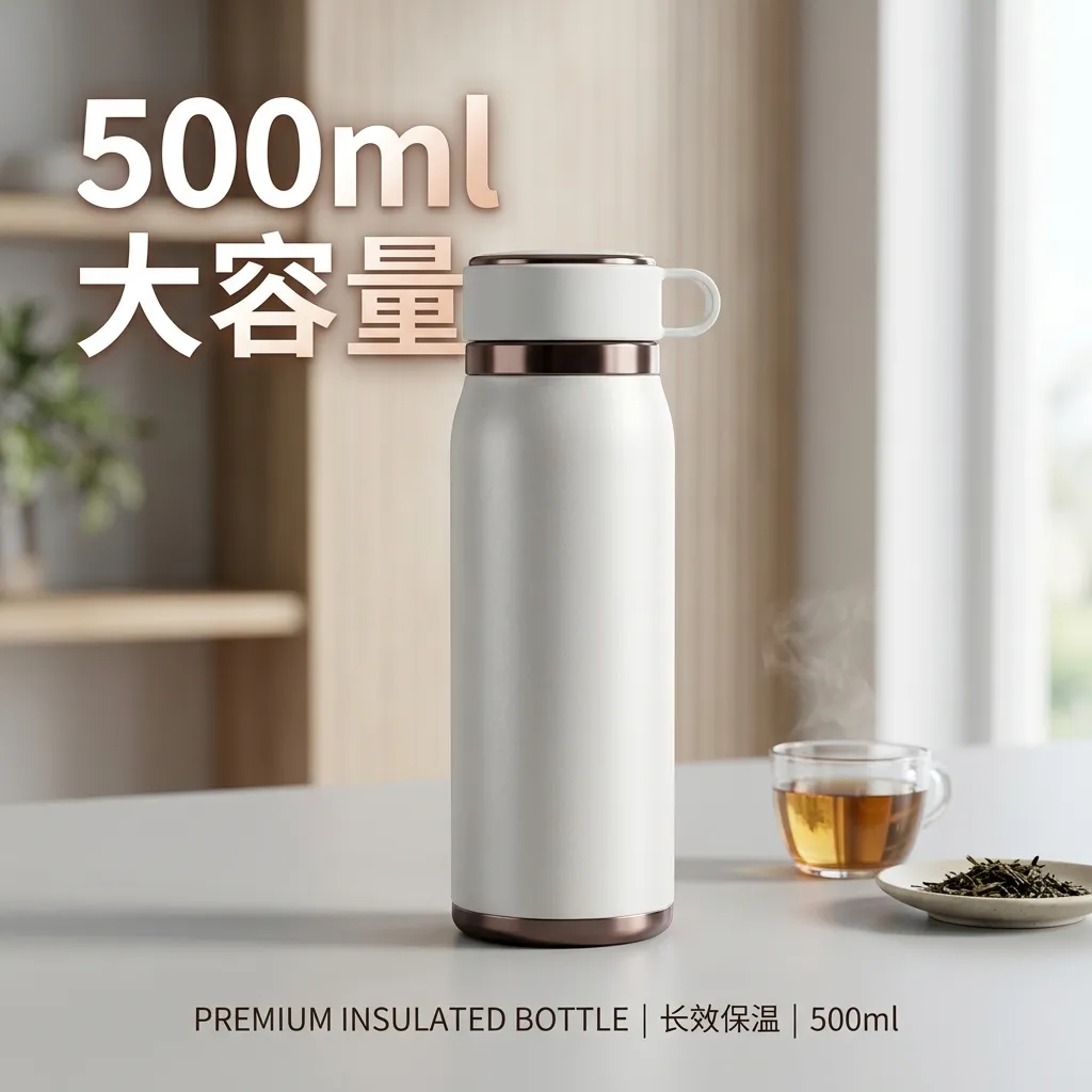 AI 修改图片文字示例：保温杯商品图容量参数修改前