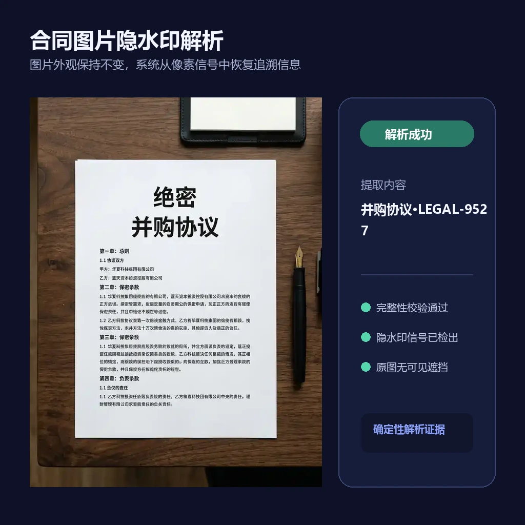 解析盲水印案例:从协议图片中解码出存档编号并通过完整性校验的结果卡