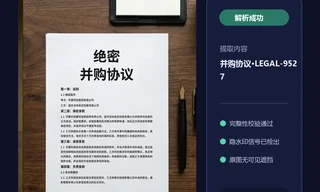 并购协议图片隐藏存档编号盲水印解析结果