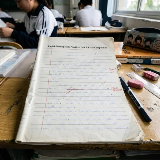 英语作文本手写笔迹清理与空白恢复效果