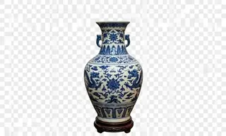 青花瓷花瓶精细手动抠图效果