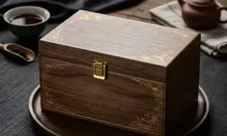 茶叶木盒包装品牌 Logo 消除效果