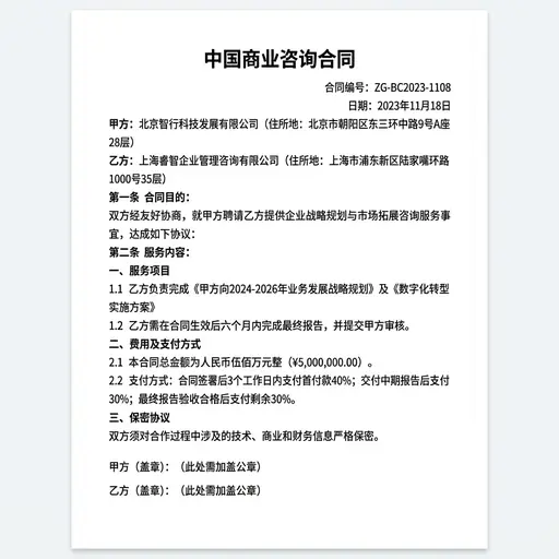 文本照片修复案例：合同页面阴影清理并矫正为清晰白底文档后
