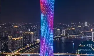 广州塔城市夜景无损放大效果
