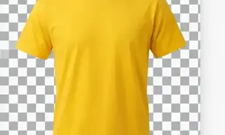 黄色短袖服装主体智能抠图效果
