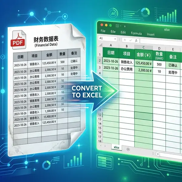 PDF 转 Excel 效果预览